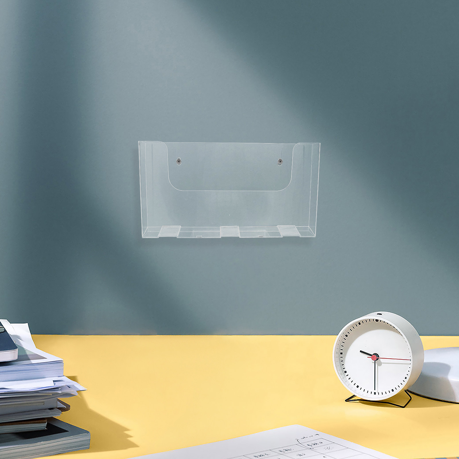 2Pcs Acrylic Wall Mounted File - Magazine Holder Rack 评论和价格