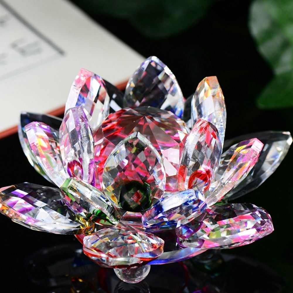 60-140mm Crystal Lotus Flower  - Paper Weight Crystal 评论和价格