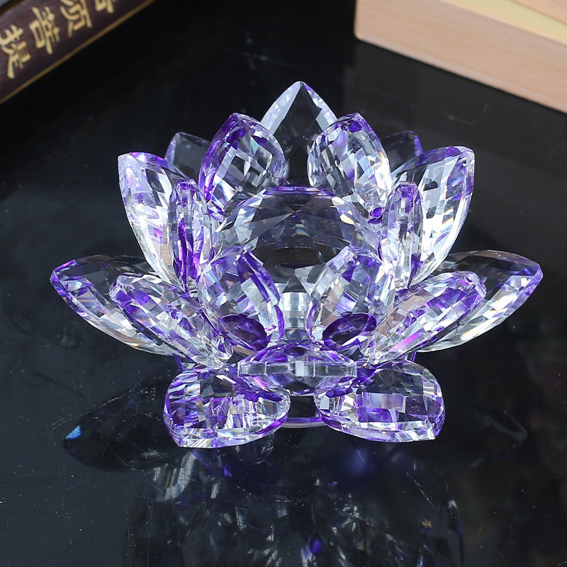 Crystal Lotus Flower Figurine  - Paper Weight Crystal 评论和价格